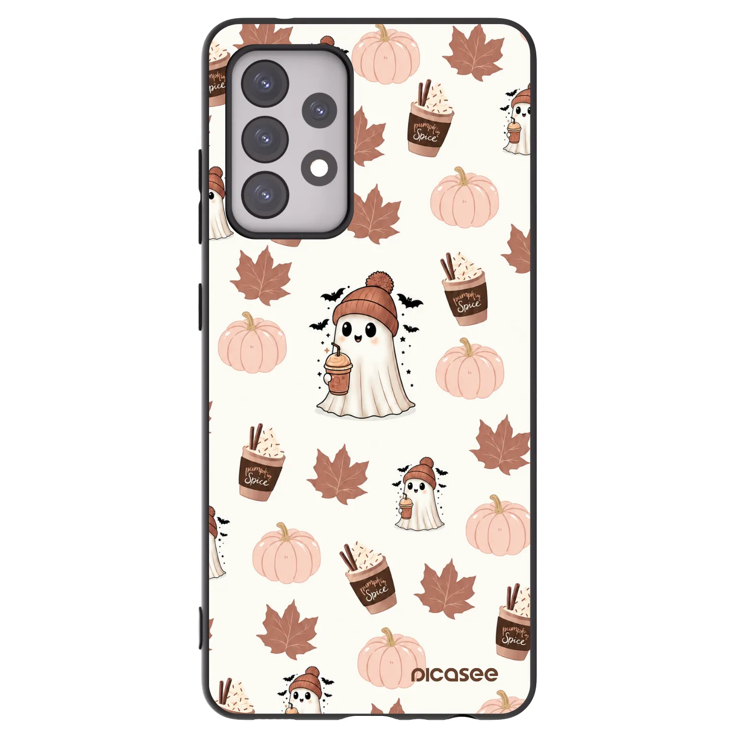 Picasee Samsung Galaxy A52 5G A525F Hülle - Schwarzes Silikon - Pumpkin spice