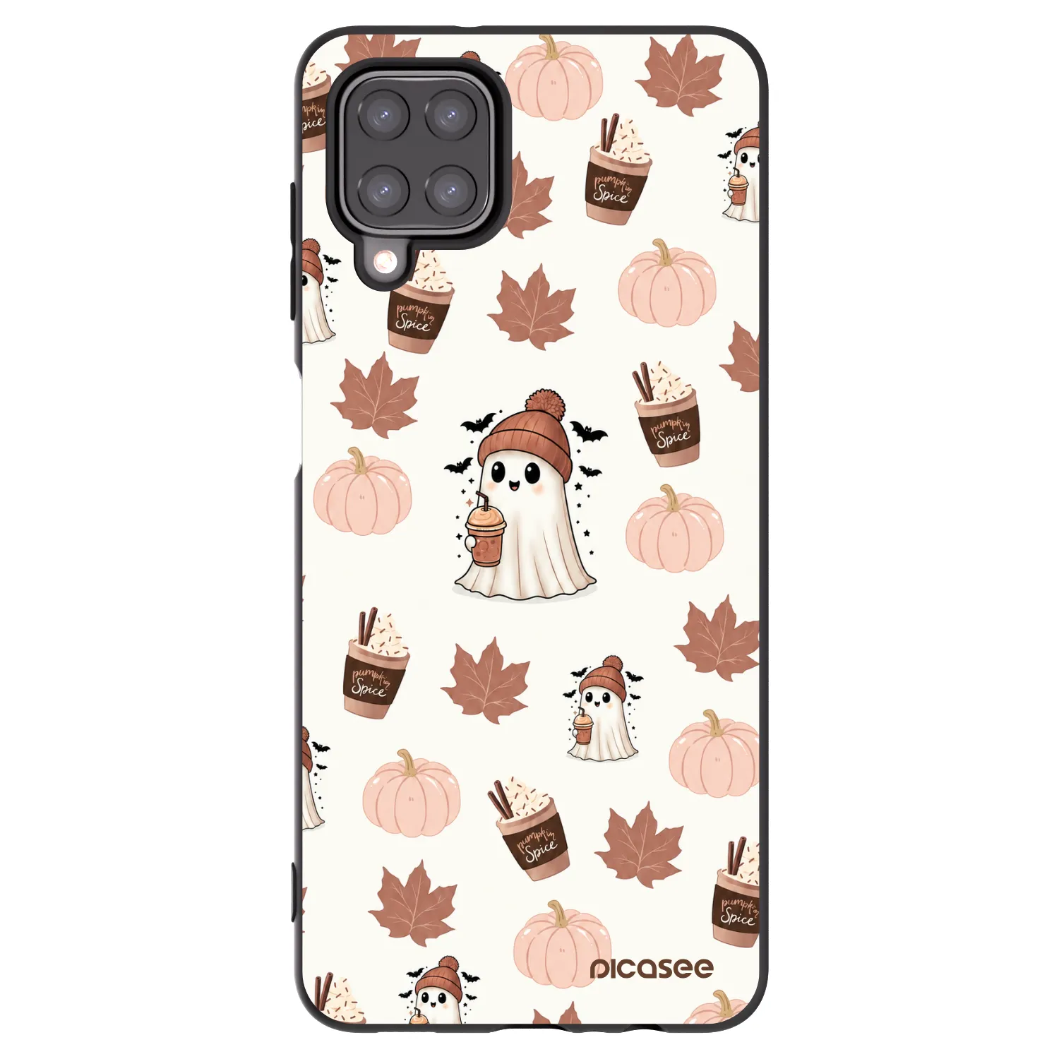 Picasee Samsung Galaxy M12 M127F Hülle - Schwarzes Silikon - Pumpkin spice