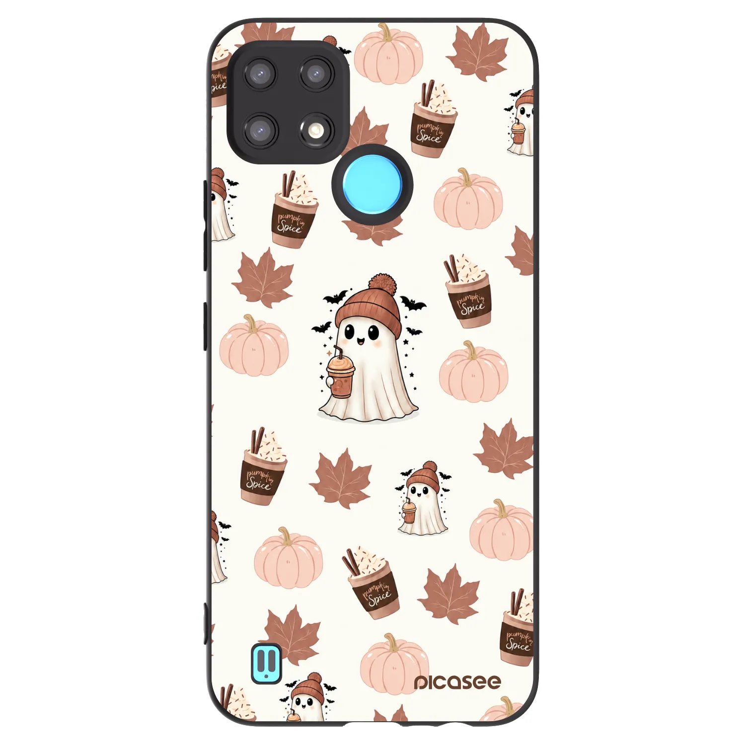 Picasee Realme C21 Hülle - Schwarzes Silikon - Pumpkin spice