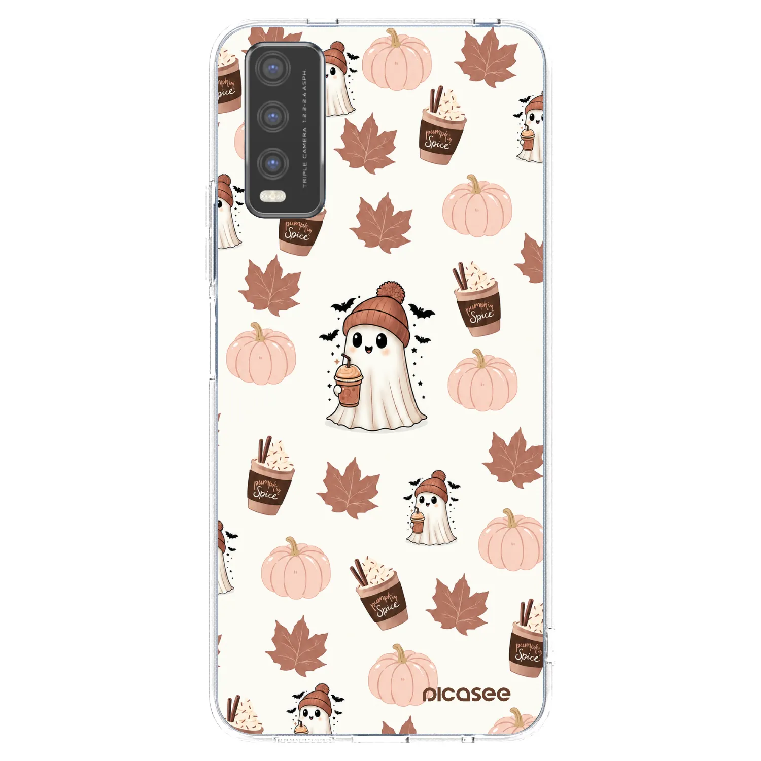 Picasee Vivo Y20s Hülle - Transparentes Silikon - Pumpkin spice