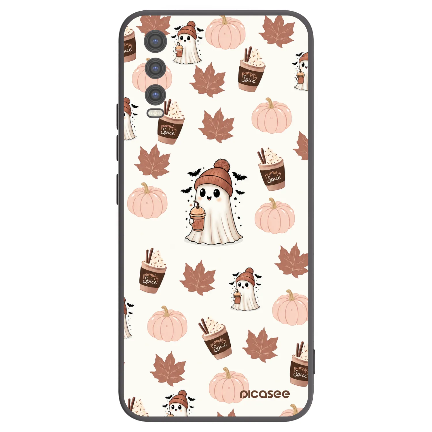 Picasee Vivo Y20s Hülle - Schwarzes Silikon - Pumpkin spice