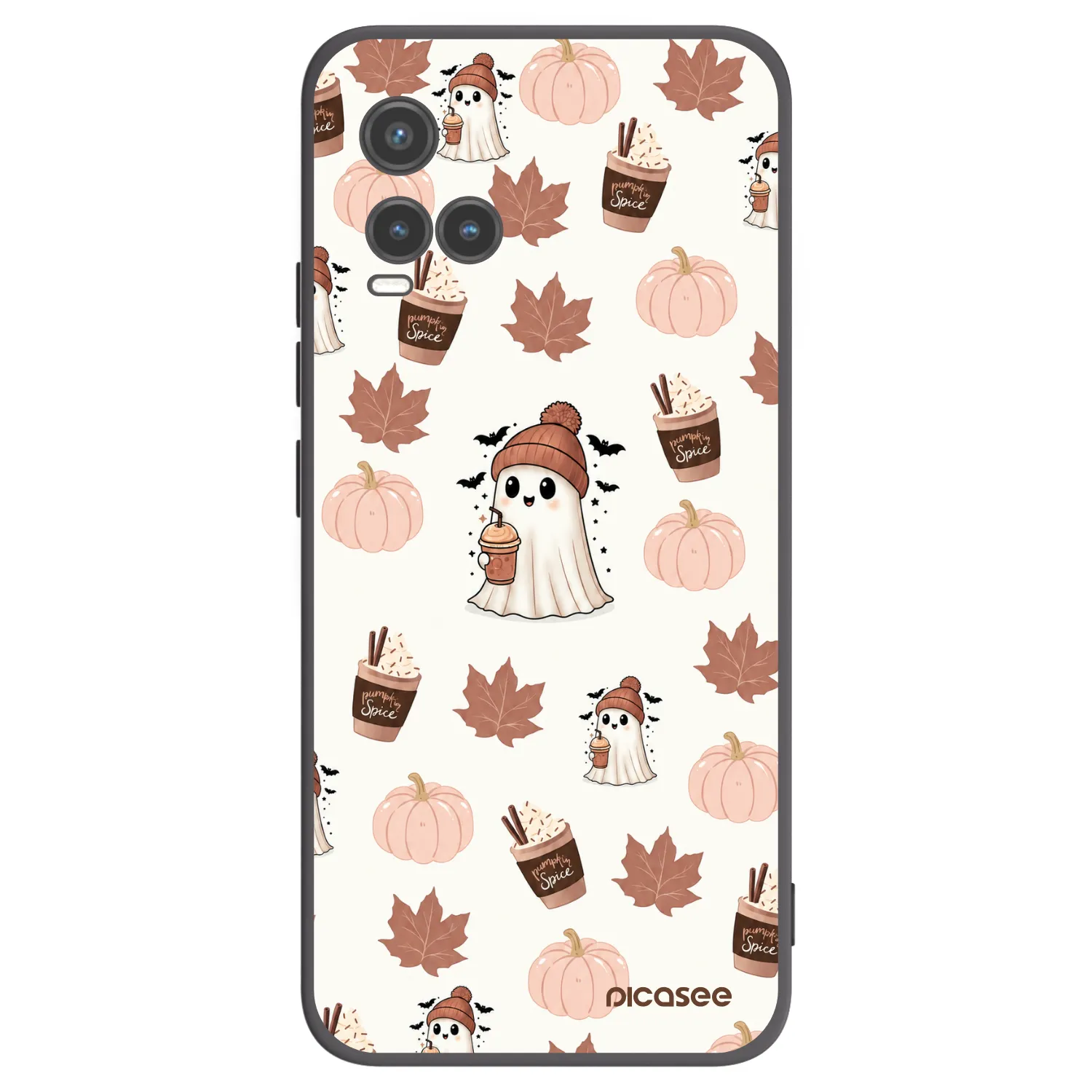 Picasee Vivo Y33s Hülle - Schwarzes Silikon - Pumpkin spice