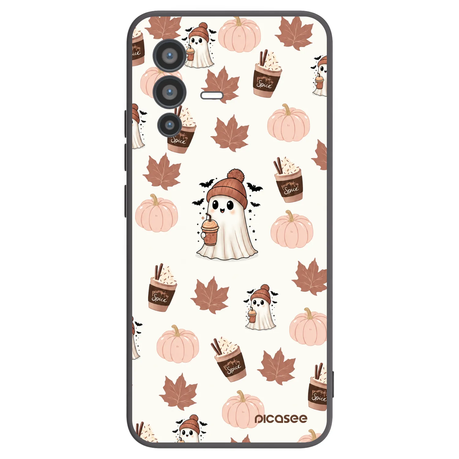 Picasee Vivo V23 5G Hülle - Schwarzes Silikon - Pumpkin spice