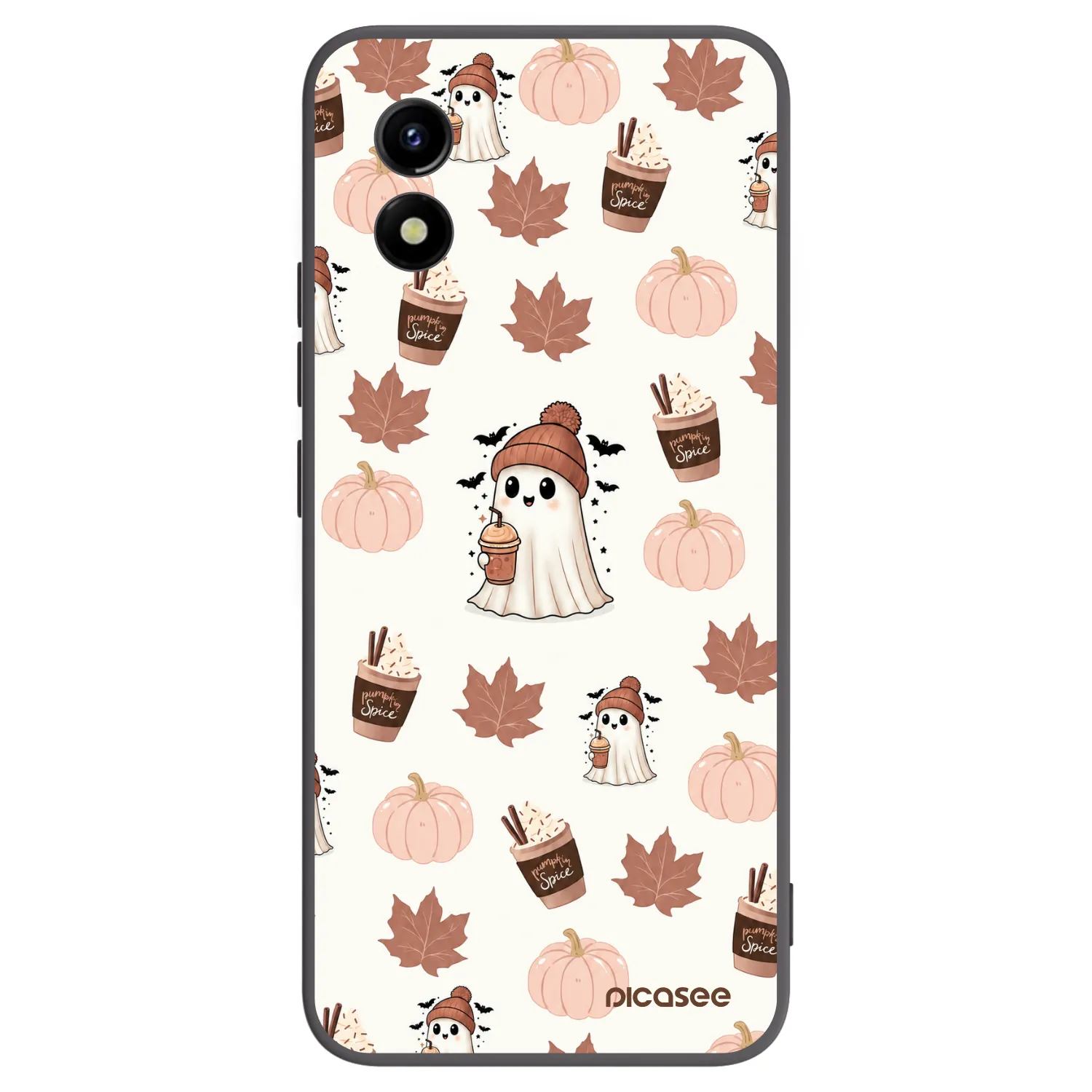 Picasee Vivo Y01 Hülle - Schwarzes Silikon - Pumpkin spice