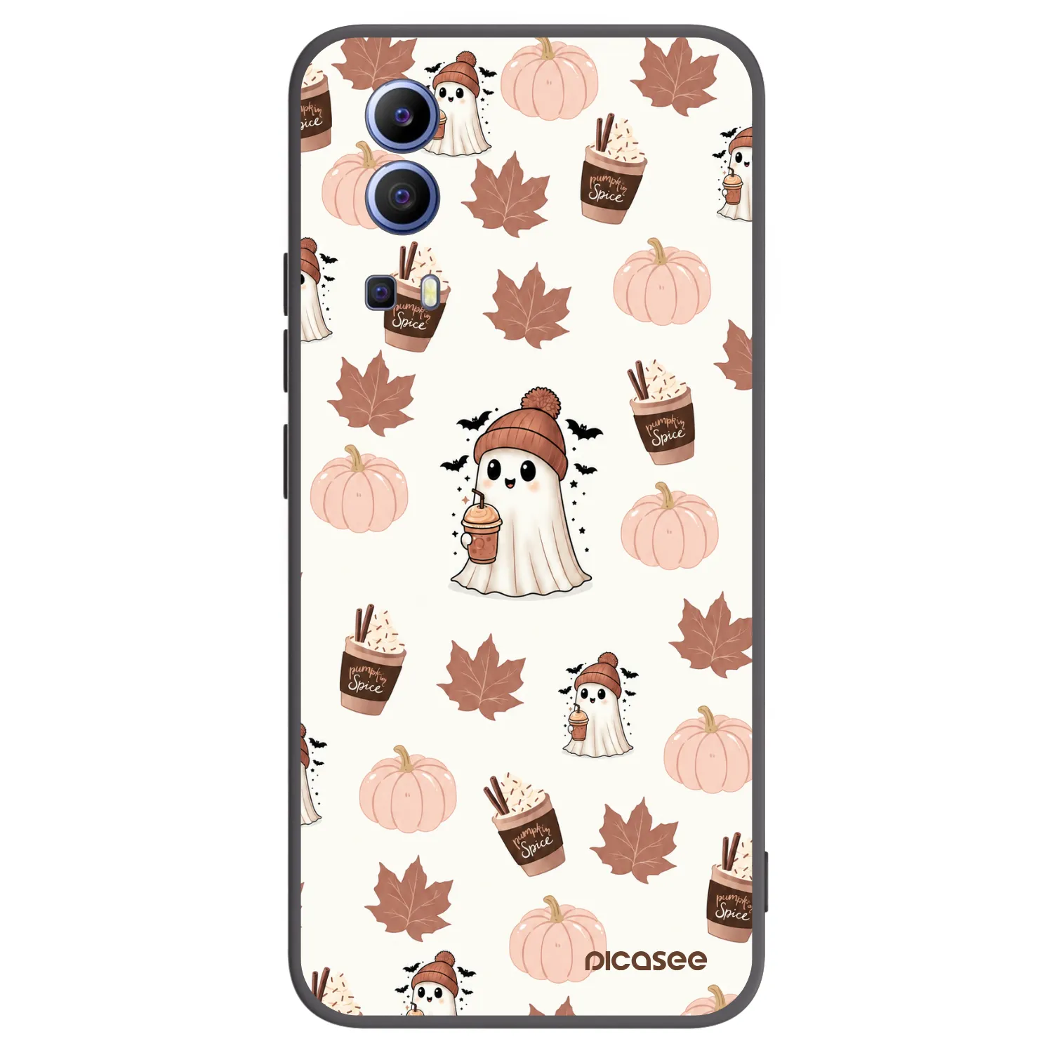 Picasee Vivo Y52 5G Hülle - Schwarzes Silikon - Pumpkin spice