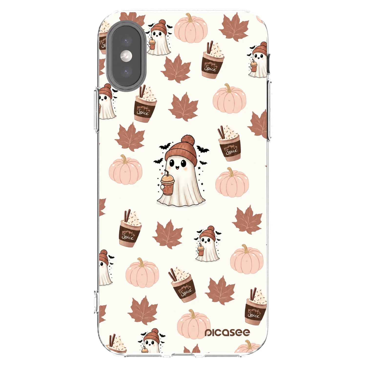Picasee Apple iPhone X/XS Hülle - Transparentes Silikon - Pumpkin spice