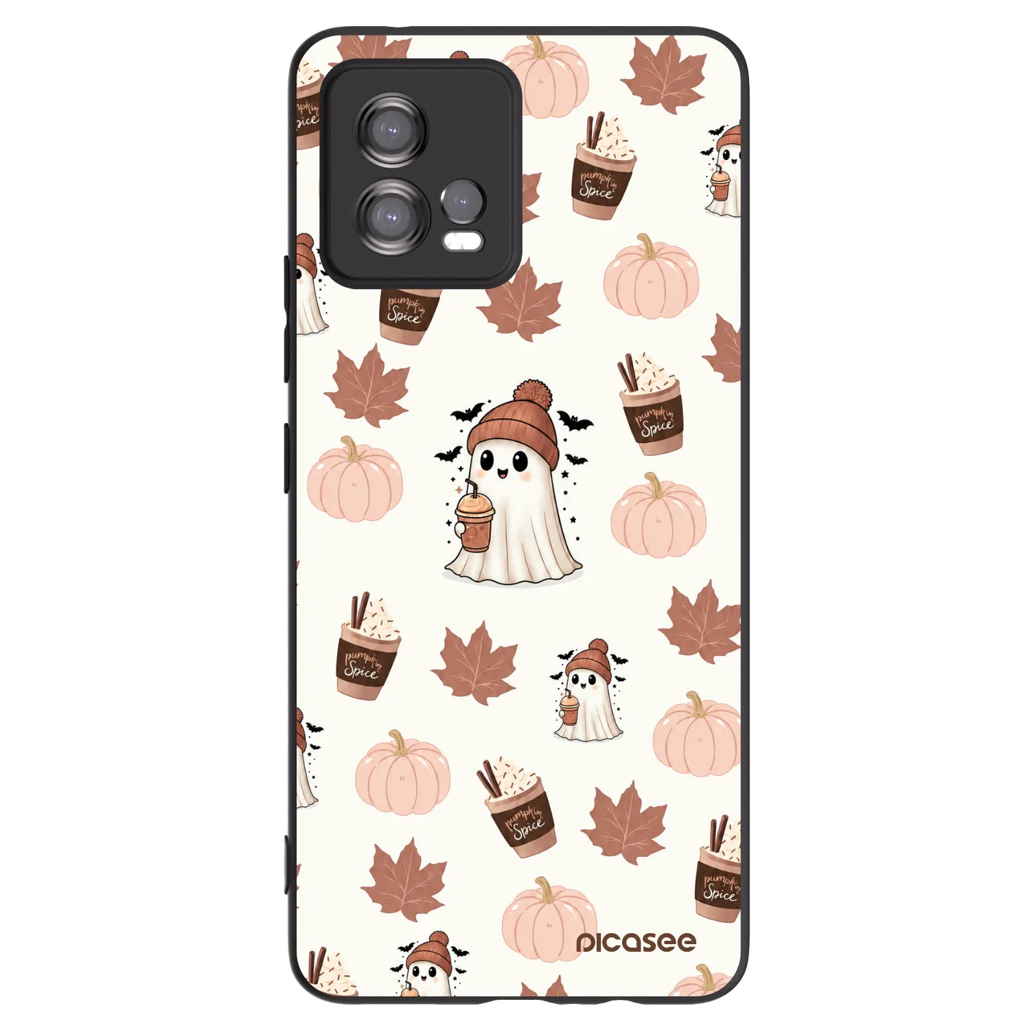 Picasee Motorola Moto G72 Hülle - Schwarzes Silikon - Pumpkin spice