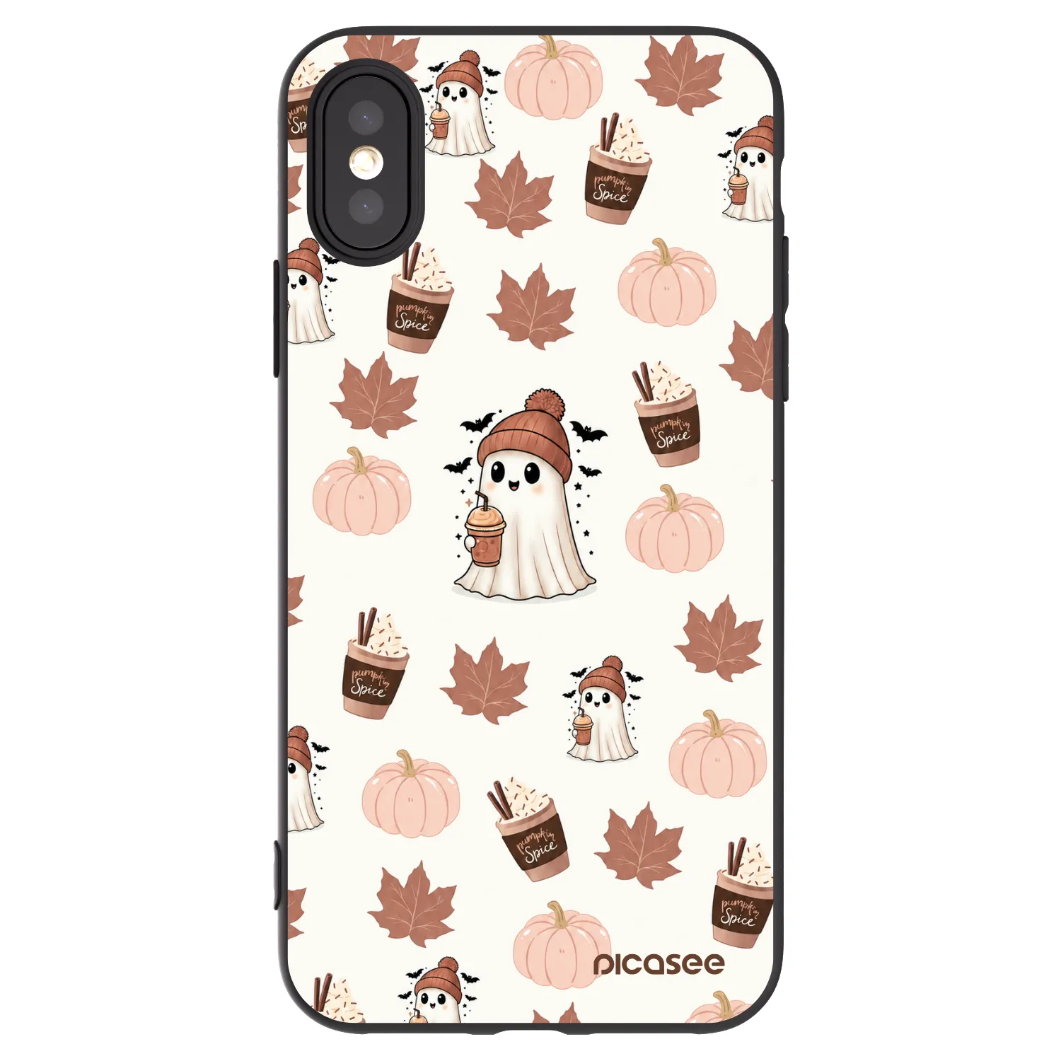 Picasee Apple iPhone X/XS Hülle - Schwarzes Silikon - Pumpkin spice