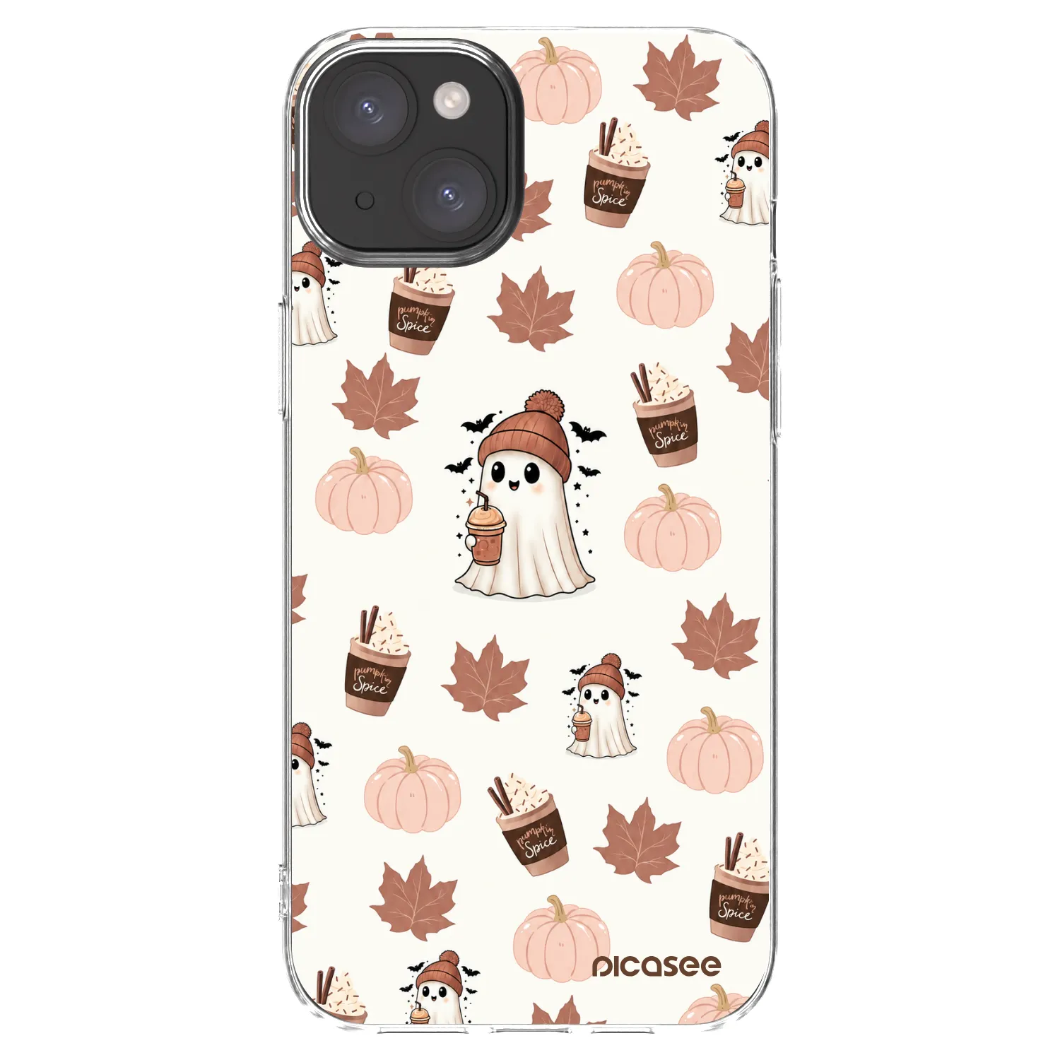 Picasee Apple iPhone 15 Plus Hülle - Transparentes Silikon - Pumpkin spice