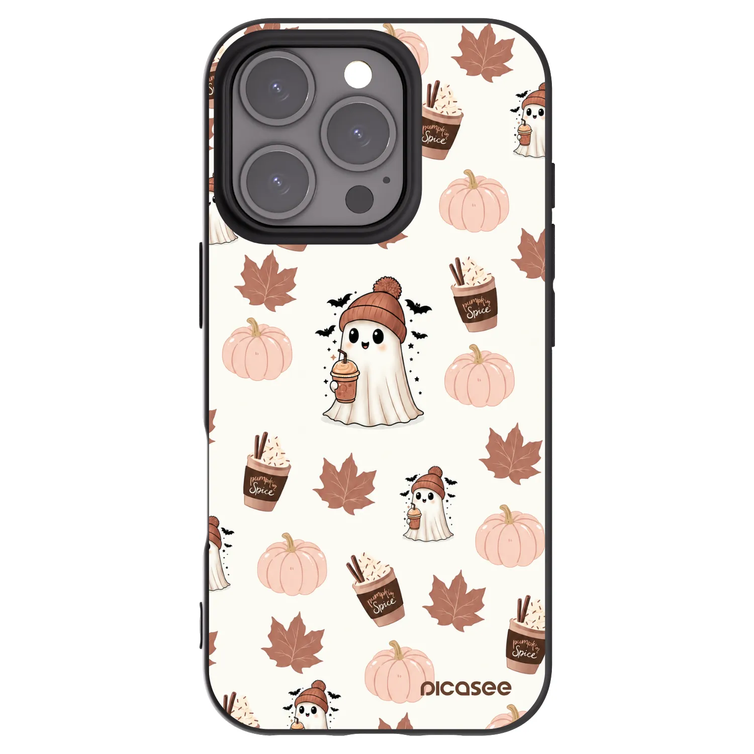 Picasee Apple iPhone 16 Pro Hülle - Schwarzes Silikon - Pumpkin spice