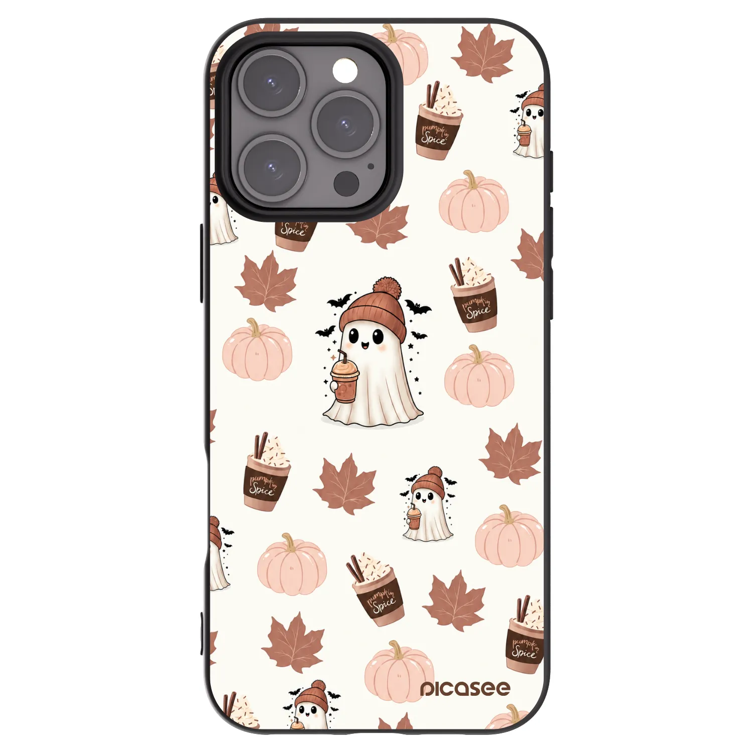 Picasee Apple iPhone 16 Pro Max Hülle - Schwarzes Silikon - Pumpkin spice