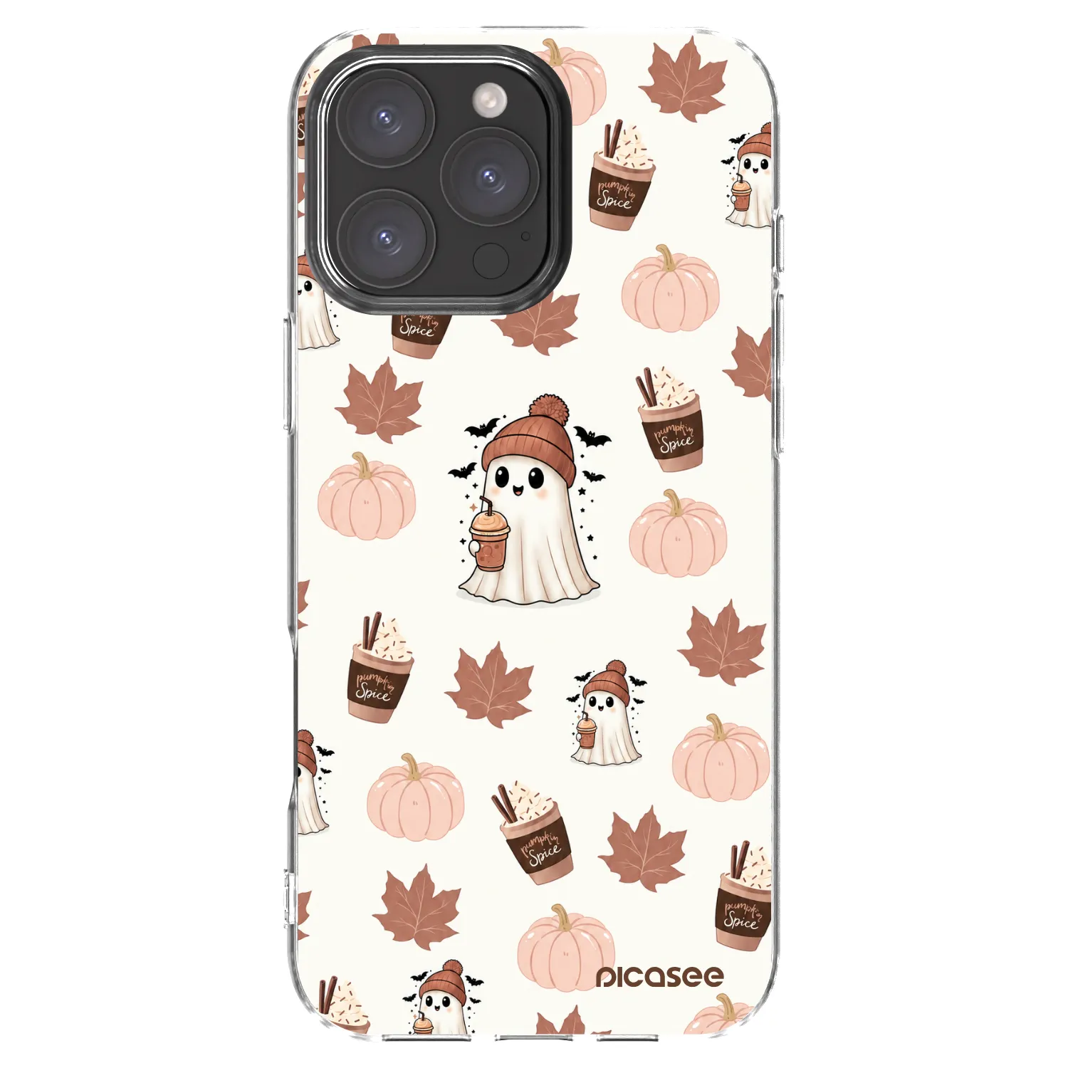 Picasee Apple iPhone 16 Pro Max Hülle - Transparentes Silikon - Pumpkin spice