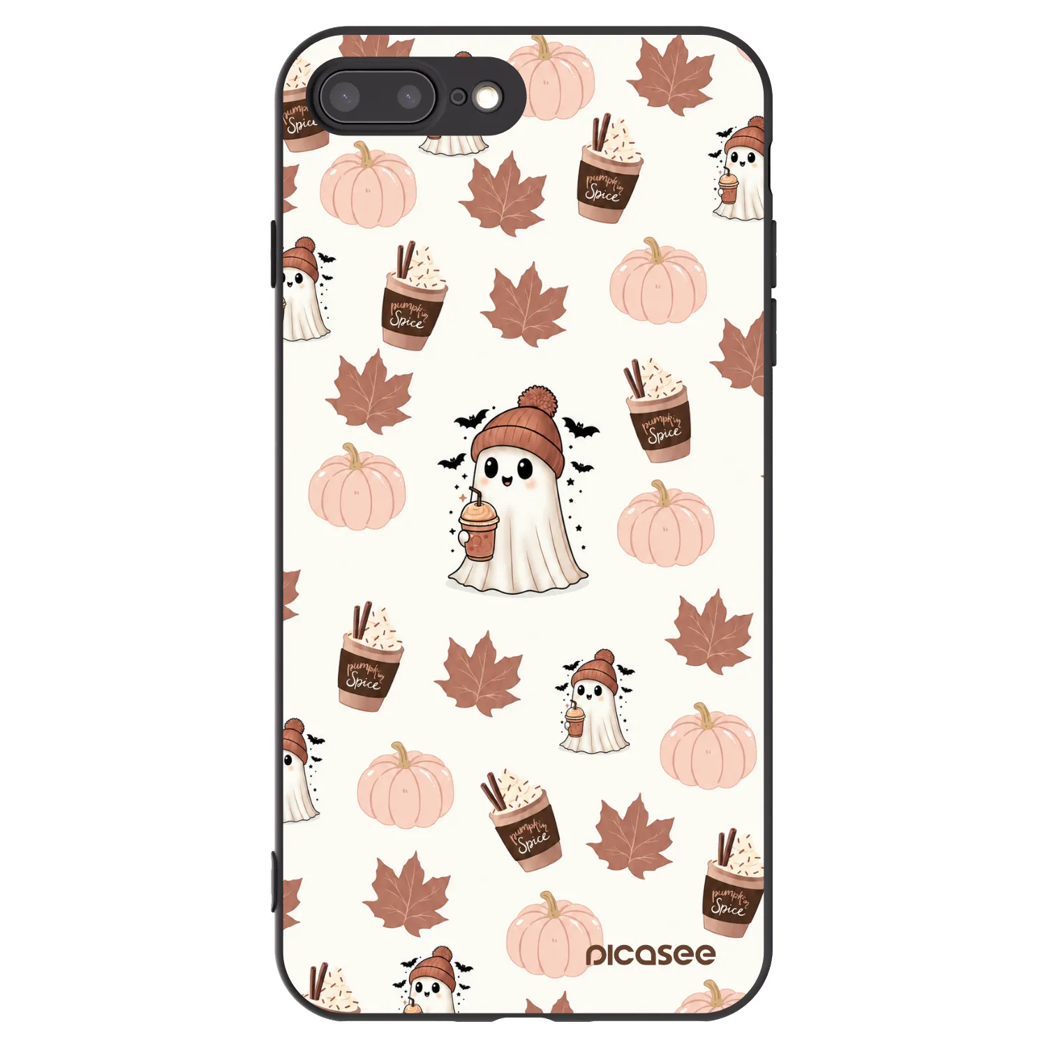 Picasee Apple iPhone 7 Plus Hülle - Schwarzes Silikon - Pumpkin spice