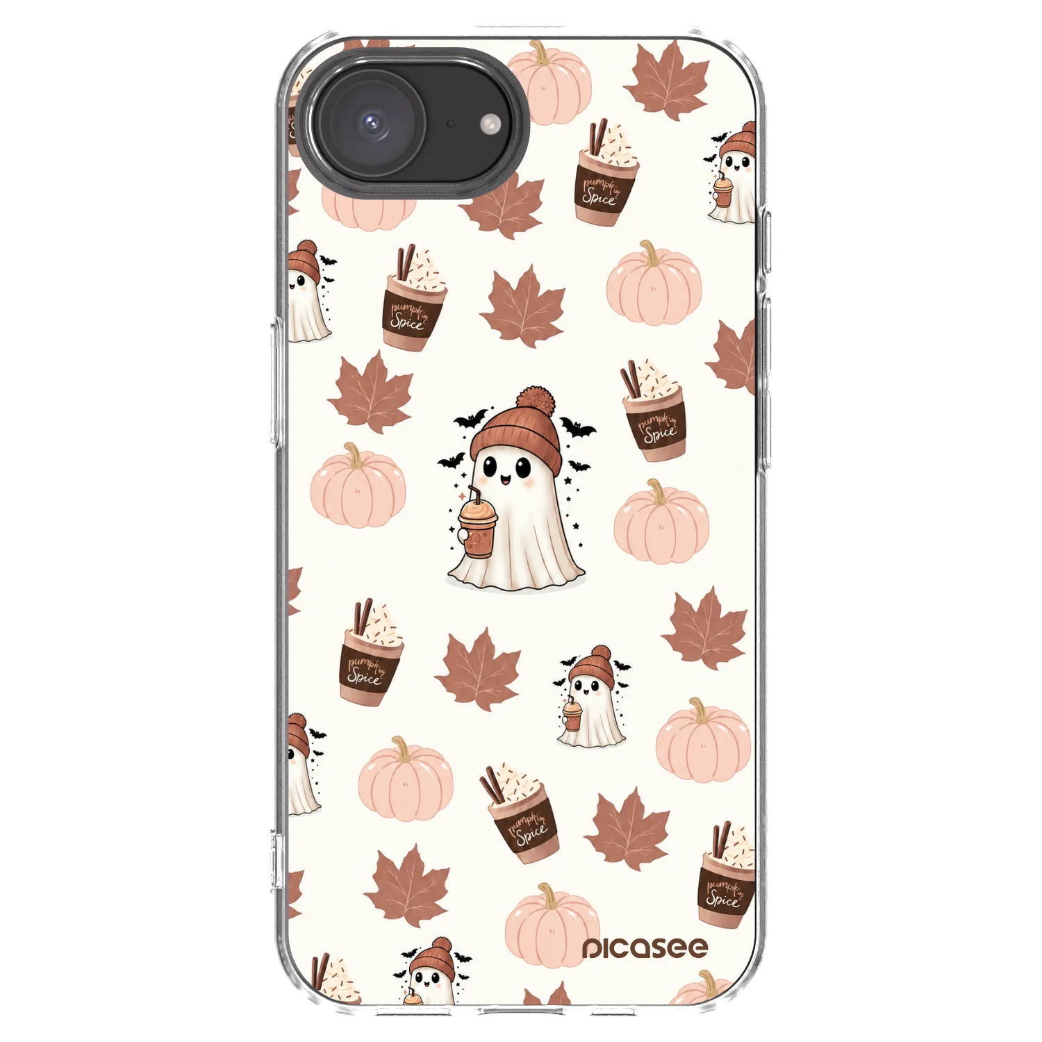Picasee Apple iPhone 16e Hülle - Transparentes Silikon - Pumpkin spice