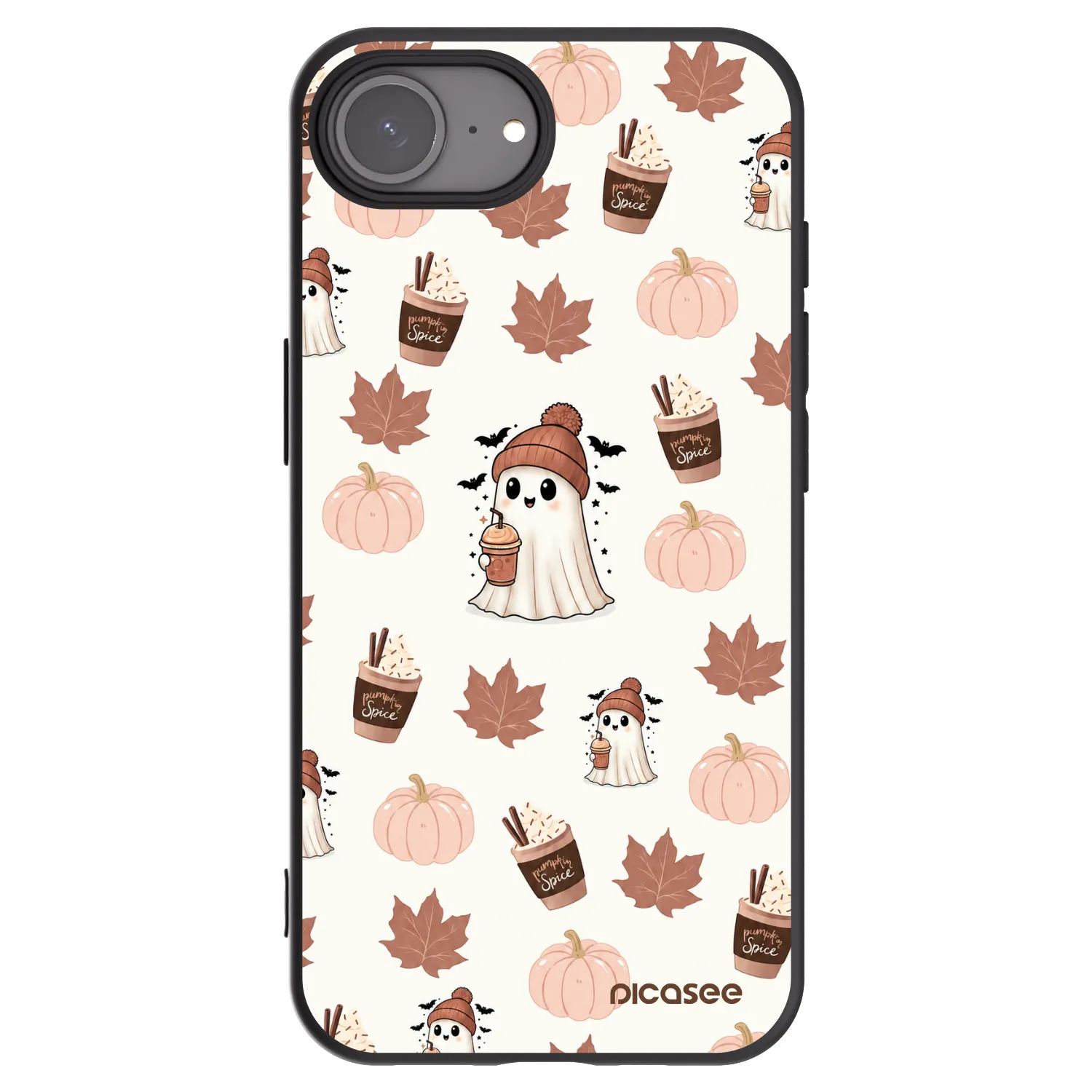 Picasee Apple iPhone 16e Hülle - Schwarzes Silikon - Pumpkin spice