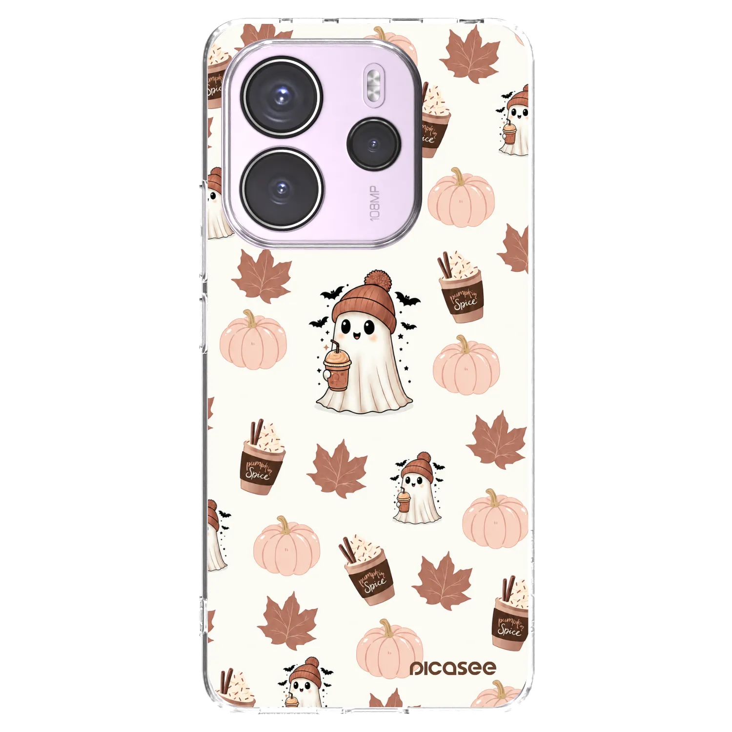 Picasee Xiaomi Redmi Note 14 4G Hülle - Transparentes Silikon - Pumpkin spice