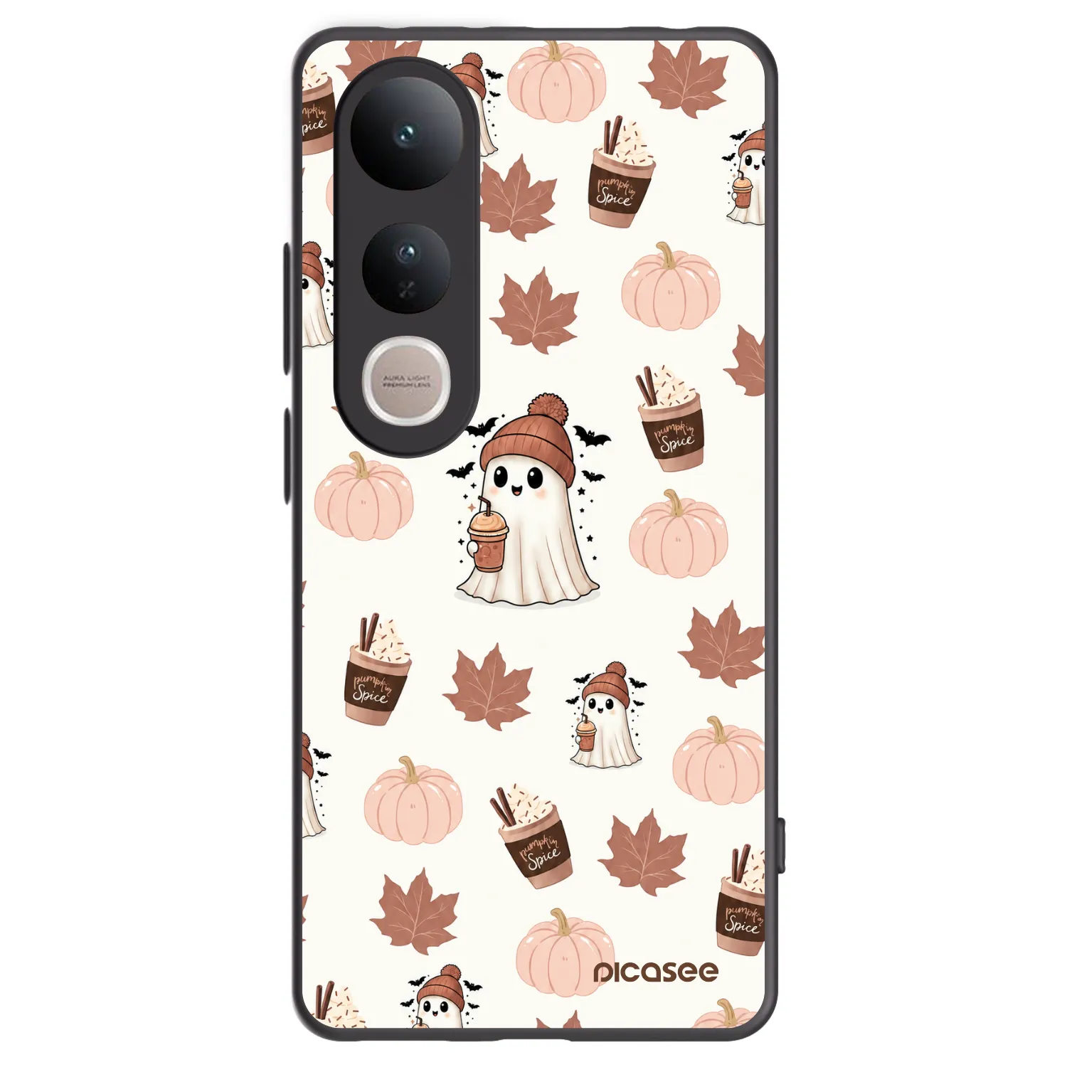 Picasee Vivo V50 Lite 5G Hülle - Schwarzes Silikon - Pumpkin spice