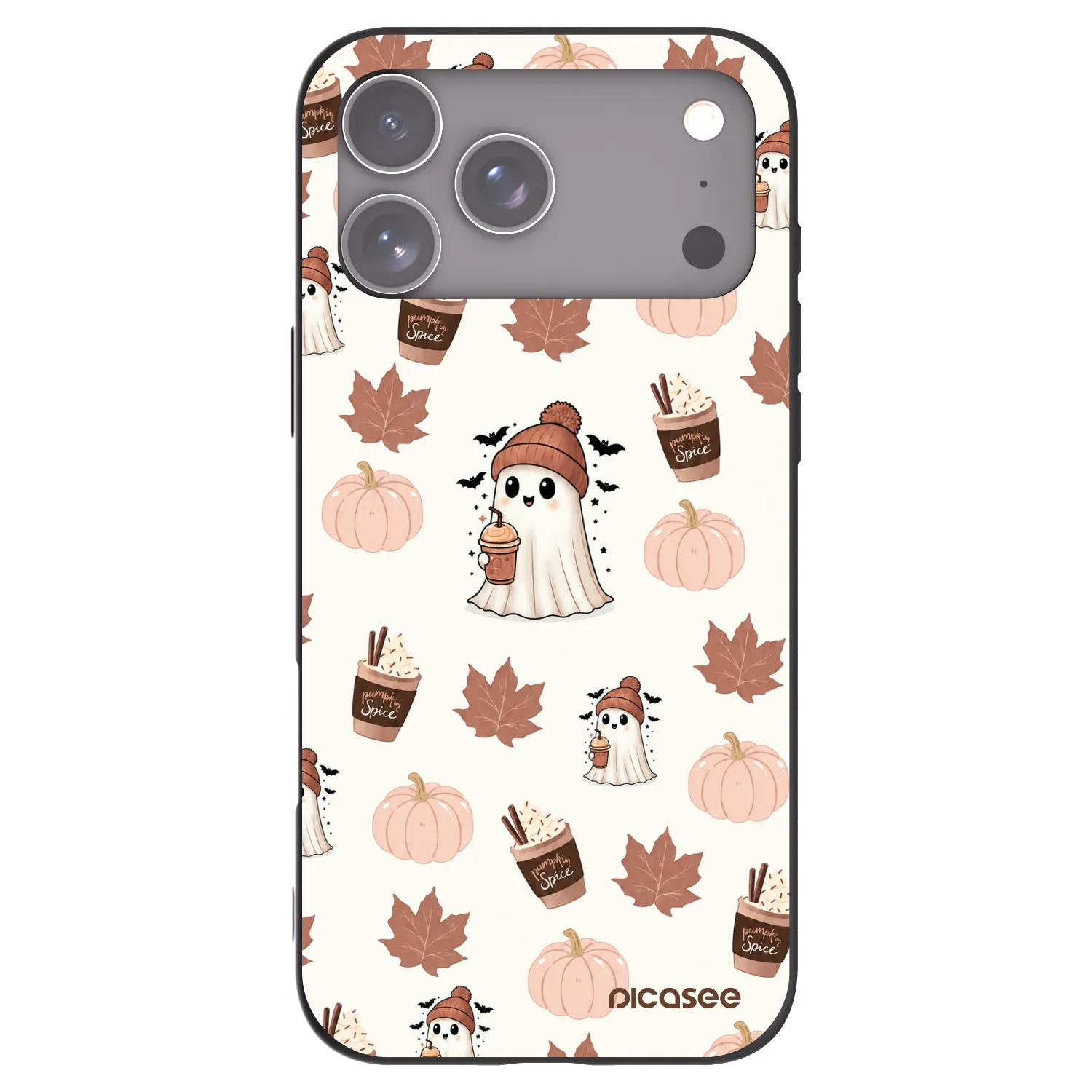 Picasee Apple iPhone 17 Pro Max Hülle - Schwarzes Silikon - Pumpkin spice