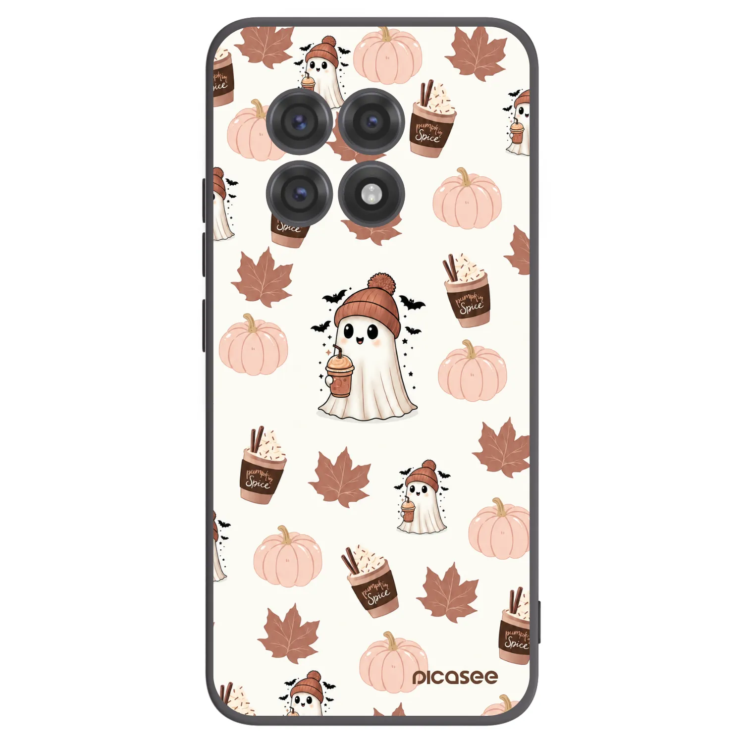Picasee OnePlus 13R 5G Hülle - Schwarzes Silikon - Pumpkin spice