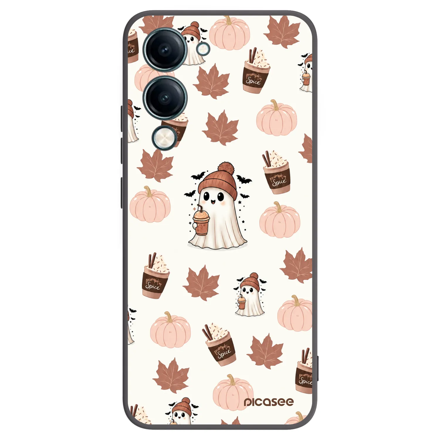Picasee Vivo Y29s 5G Hülle - Schwarzes Silikon - Pumpkin spice