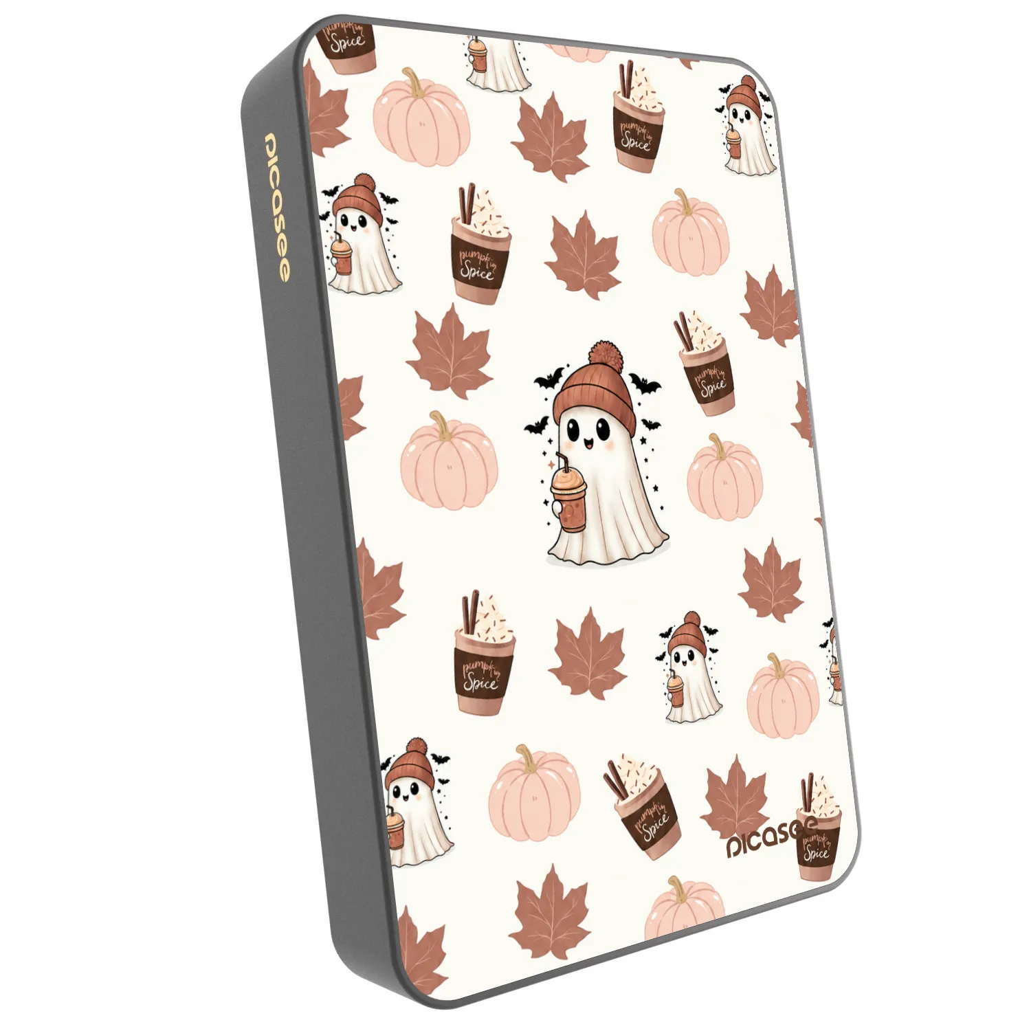Picasee Powerbank mit MagSafe 10 000 mAh Grau - Pumpkin spice