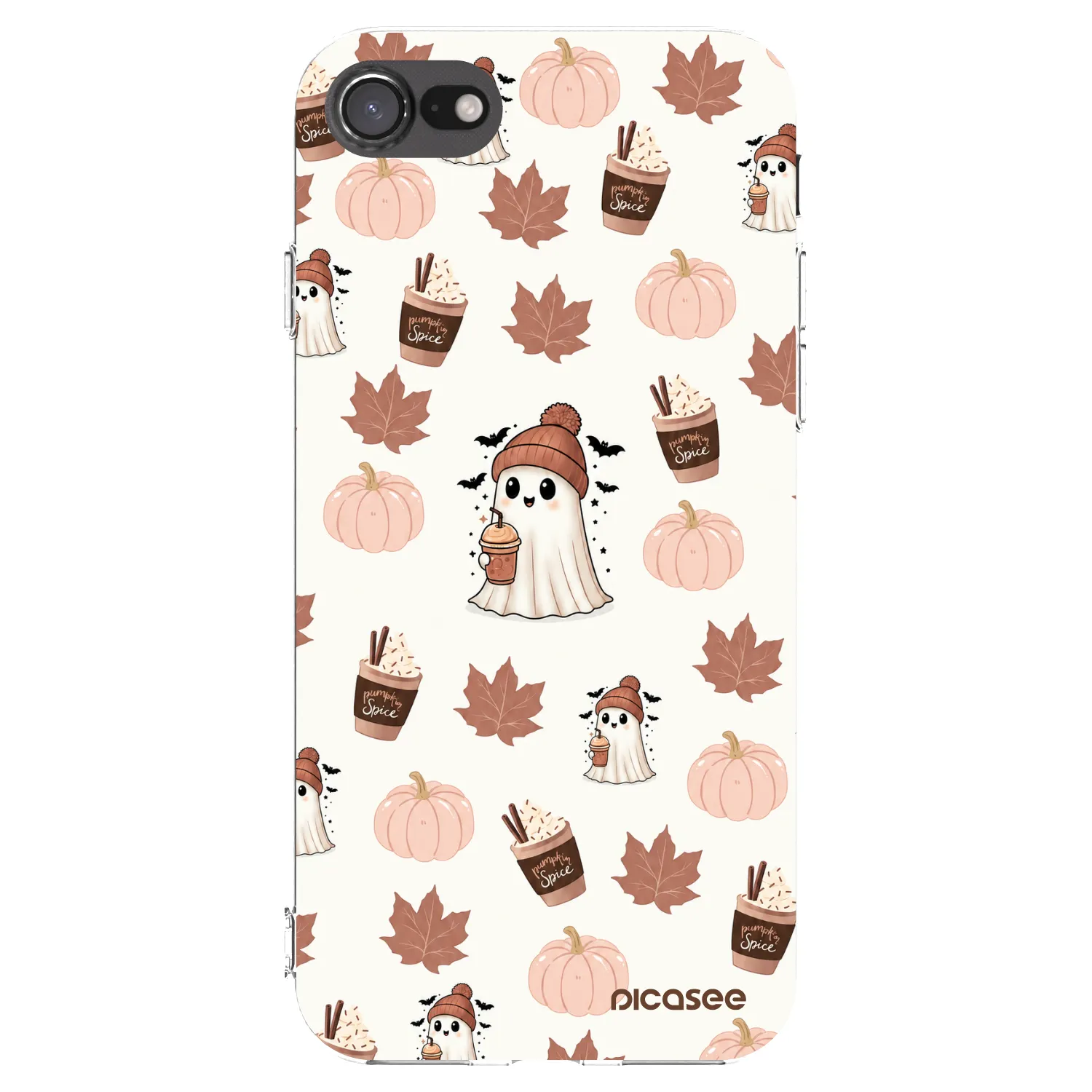 Picasee Apple iPhone 8 Hülle - Transparentes Silikon - Pumpkin spice