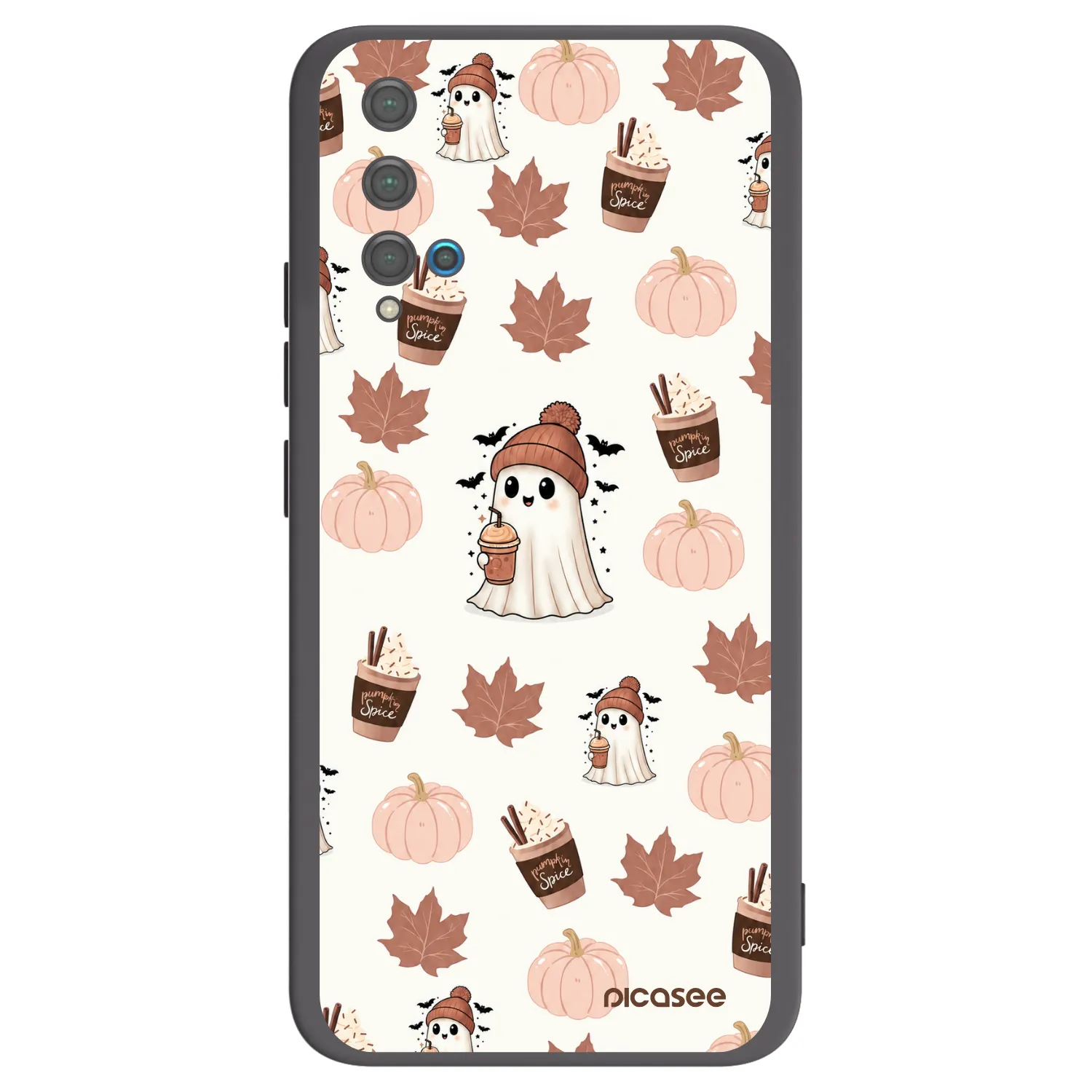 Picasee Huawei Nova 5T Hülle - Schwarzes Silikon - Pumpkin spice