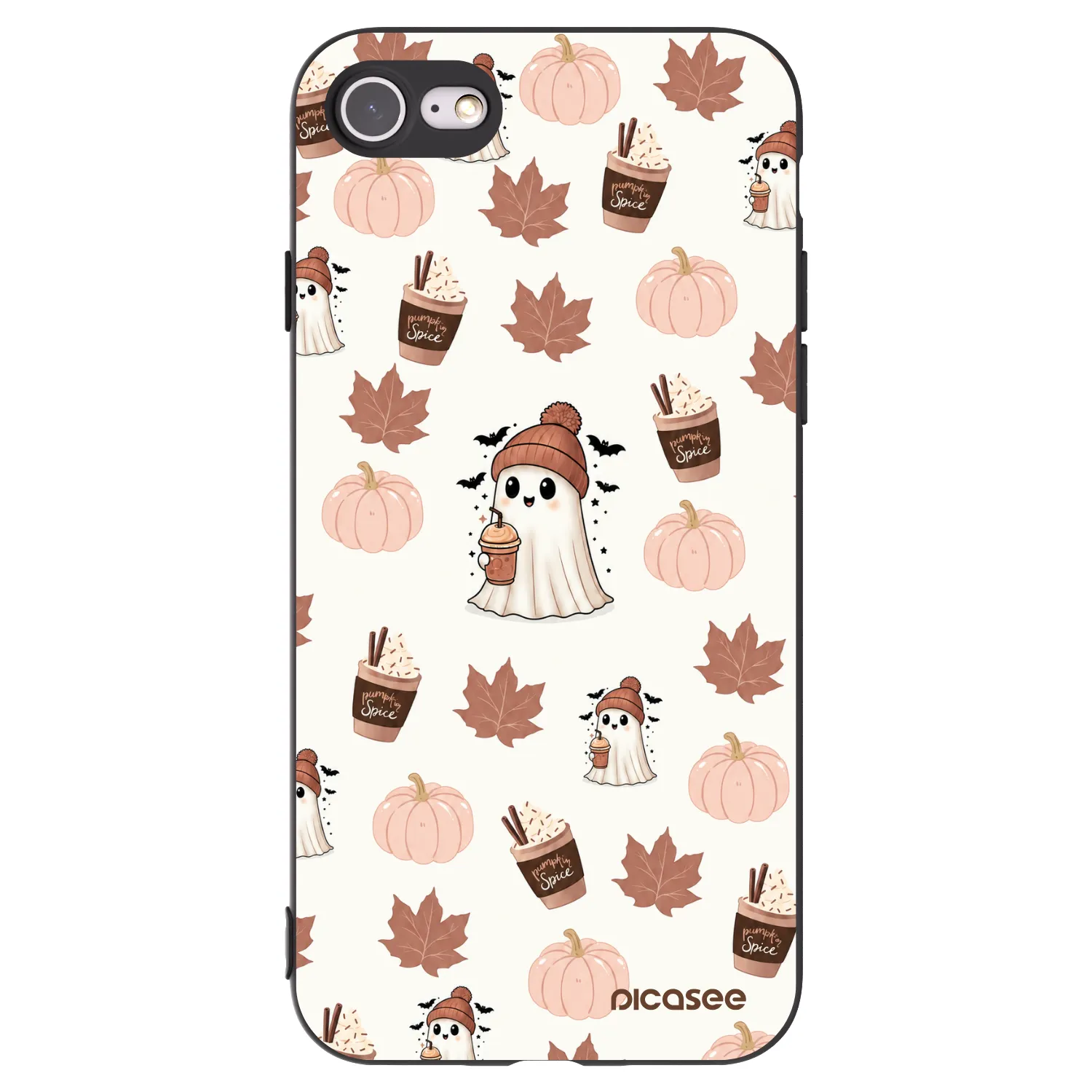 Picasee Apple iPhone SE 2020 Hülle - Schwarzes Silikon - Pumpkin spice