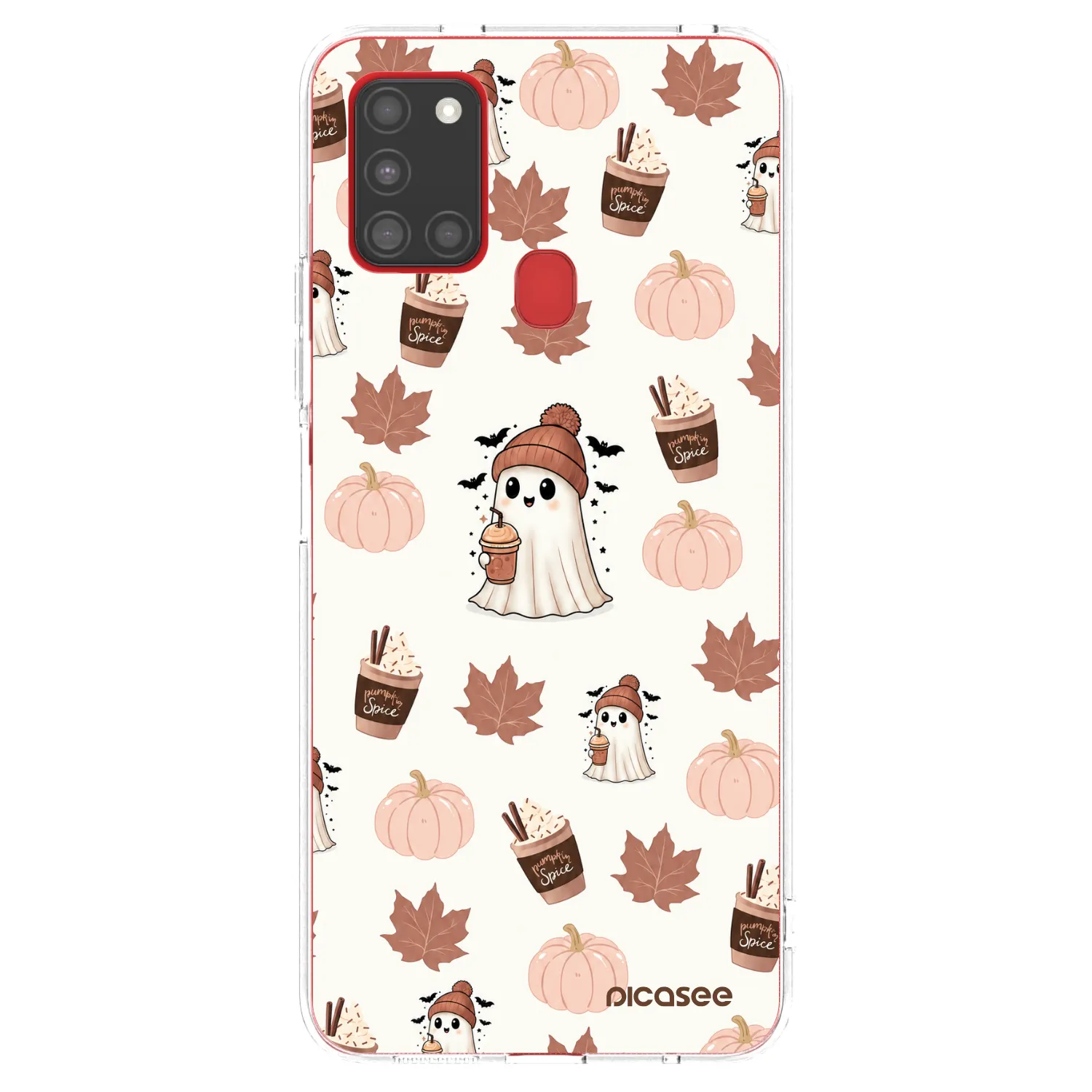 Picasee Samsung Galaxy A21s Hülle - Transparentes Silikon - Pumpkin spice