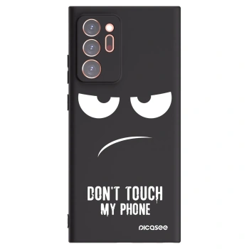 Picasee Samsung Galaxy Note 20 Ultra Hülle - Schwarzes Silikon - Don't Touch My Phone