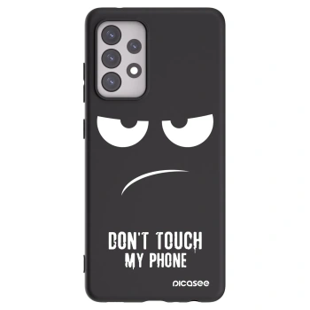 Picasee Samsung Galaxy A52 5G A525F Hülle - Schwarzes Silikon - Don't Touch My Phone