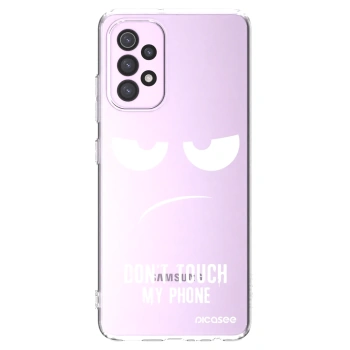 Picasee Samsung Galaxy A32 5G A326B Hülle - Transparentes Silikon - Don't Touch My Phone