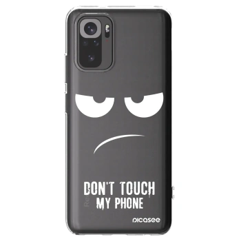 Picasee Xiaomi Redmi Note 10S Hülle - Transparentes Silikon - Don't Touch My Phone