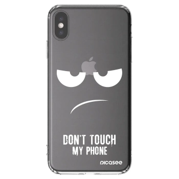 Picasee Apple iPhone XS Max Hülle - Transparentes Silikon - Don't Touch My Phone