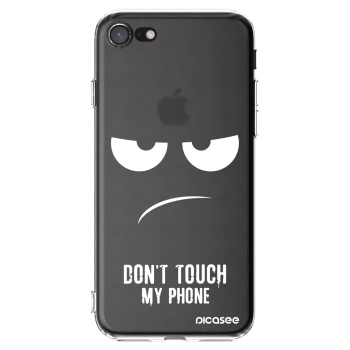 Picasee Apple iPhone SE 2022 Hülle - Transparentes Silikon - Don't Touch My Phone