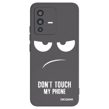 Picasee Vivo V23 5G Hülle - Schwarzes Silikon - Don't Touch My Phone