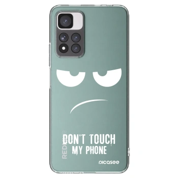 Picasee Xiaomi Redmi Note 11 Pro+ 5G Hülle - Transparentes Silikon - Don't Touch My Phone