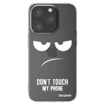 Picasee Apple iPhone 15 Pro Hülle - Transparentes Silikon - Don't Touch My Phone
