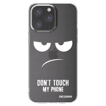 Picasee Apple iPhone 15 Pro Max Hülle - Transparentes Silikon - Don't Touch My Phone