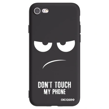 Picasee Apple iPhone 7 Hülle - Schwarzes Silikon - Don't Touch My Phone