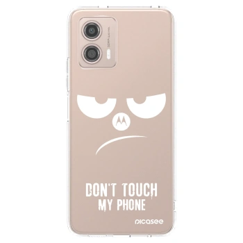 Picasee Motorola Moto G53 5G Hülle - Transparentes Silikon - Don't Touch My Phone