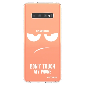 Picasee Samsung Galaxy S10 Plus G975 Hülle - Transparentes Silikon - Don't Touch My Phone