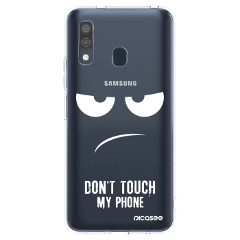 Picasee Samsung Galaxy A40 A405F Hülle - Transparentes Silikon - Don't Touch My Phone