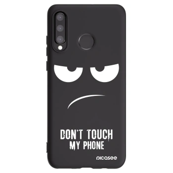 Picasee Huawei P30 Lite Hülle - Schwarzes Silikon - Don't Touch My Phone