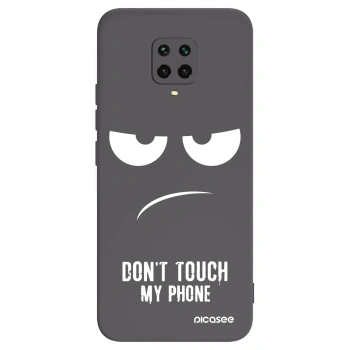 Picasee Xiaomi Redmi Note 9S Hülle - Schwarzes Silikon - Don't Touch My Phone