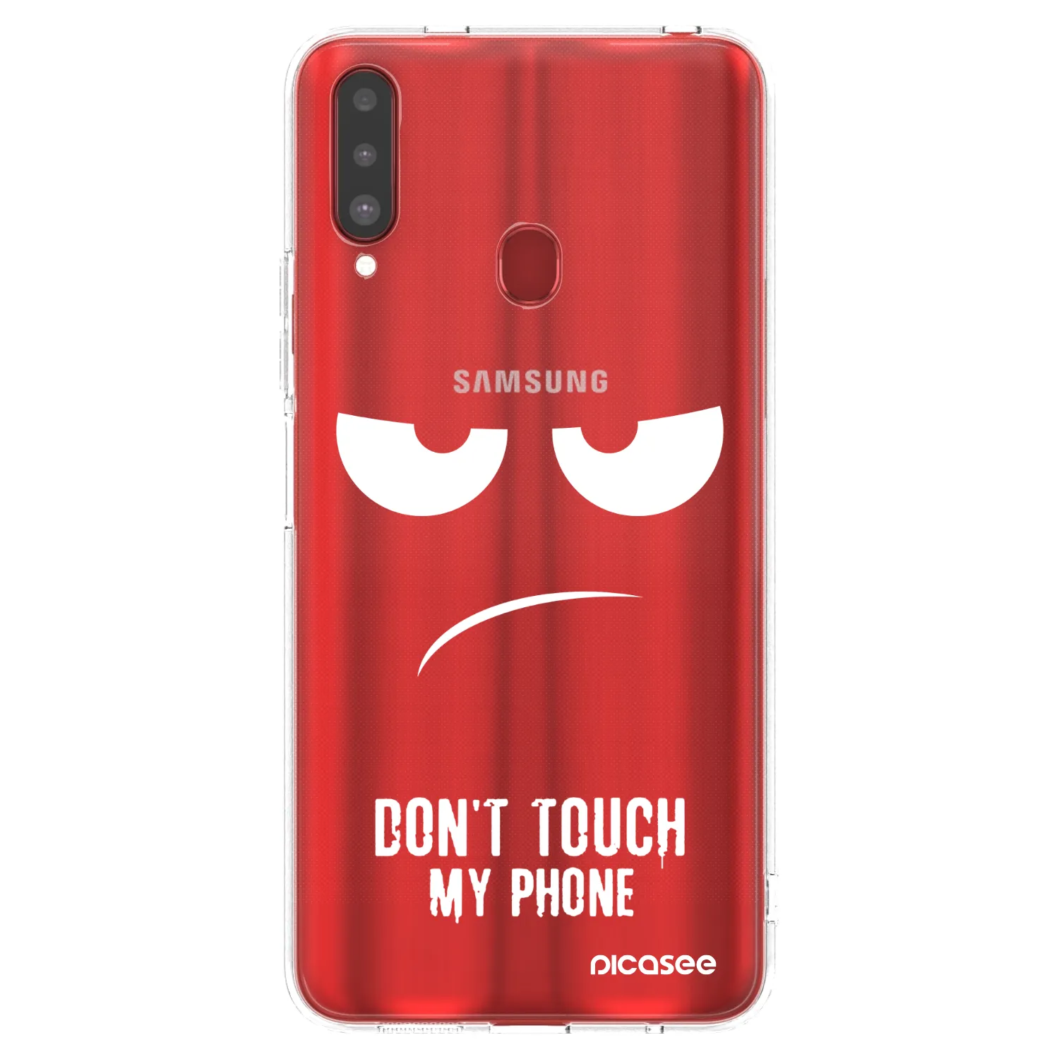 Picasee Samsung Galaxy A20s Hülle - Transparentes Silikon - Don't Touch My Phone