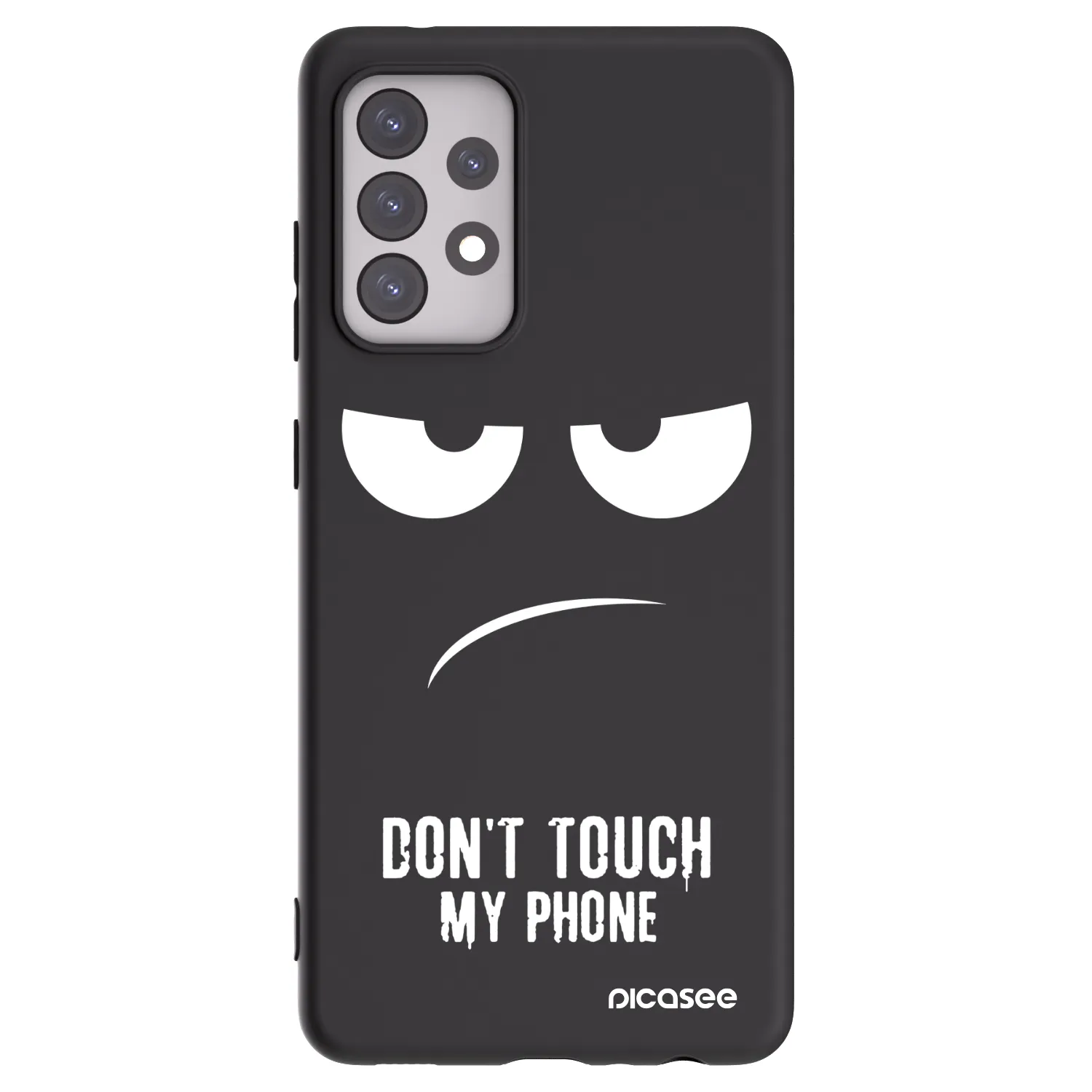 Picasee Samsung Galaxy A52 5G A525F Hülle - Schwarzes Silikon - Don't Touch My Phone
