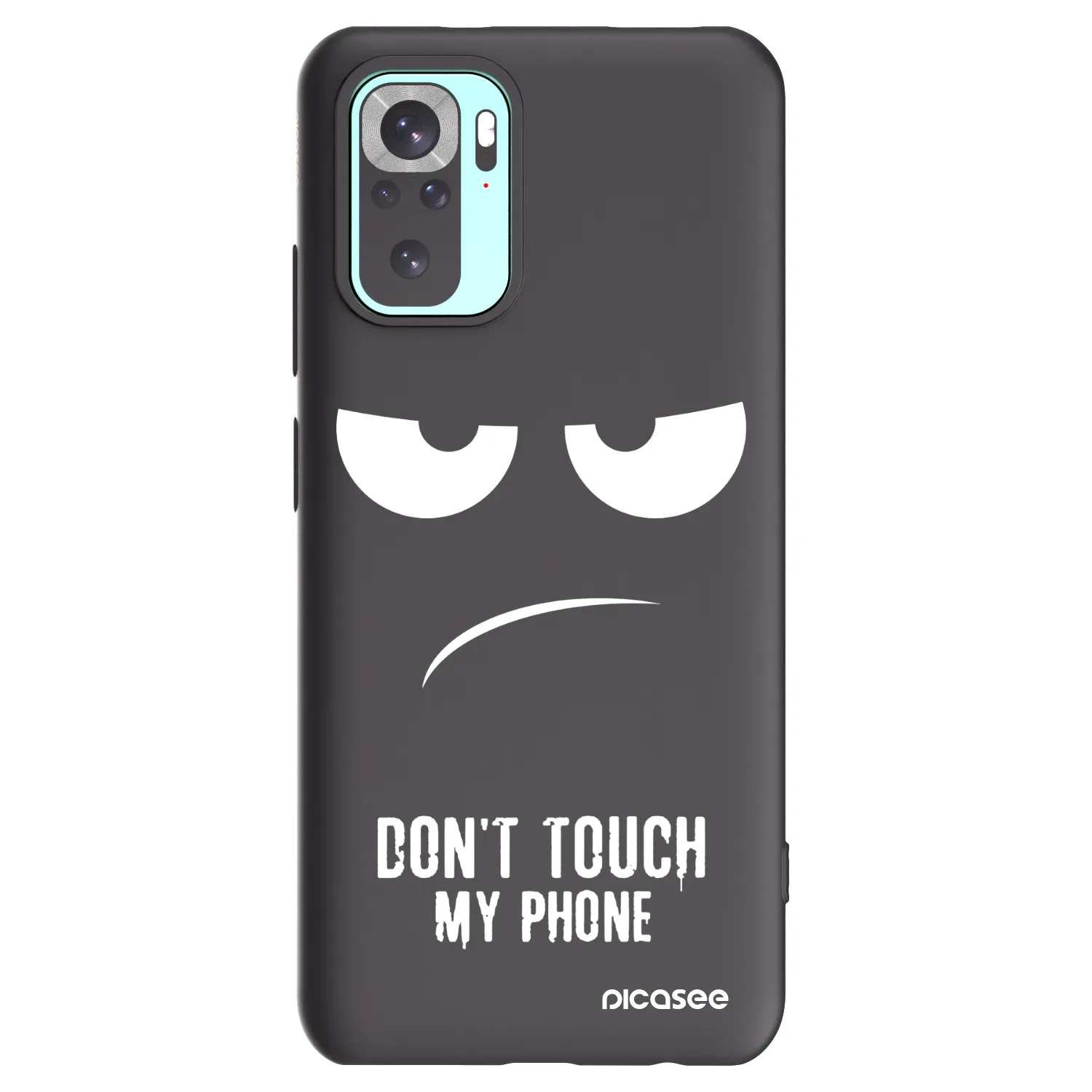Picasee Xiaomi Redmi Note 10 Pro Hülle - Schwarzes Silikon - Don't Touch My Phone