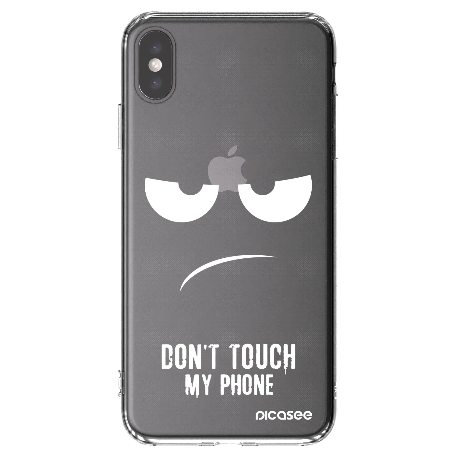 Picasee Apple iPhone XS Max Hülle - Transparentes Silikon - Don't Touch My Phone