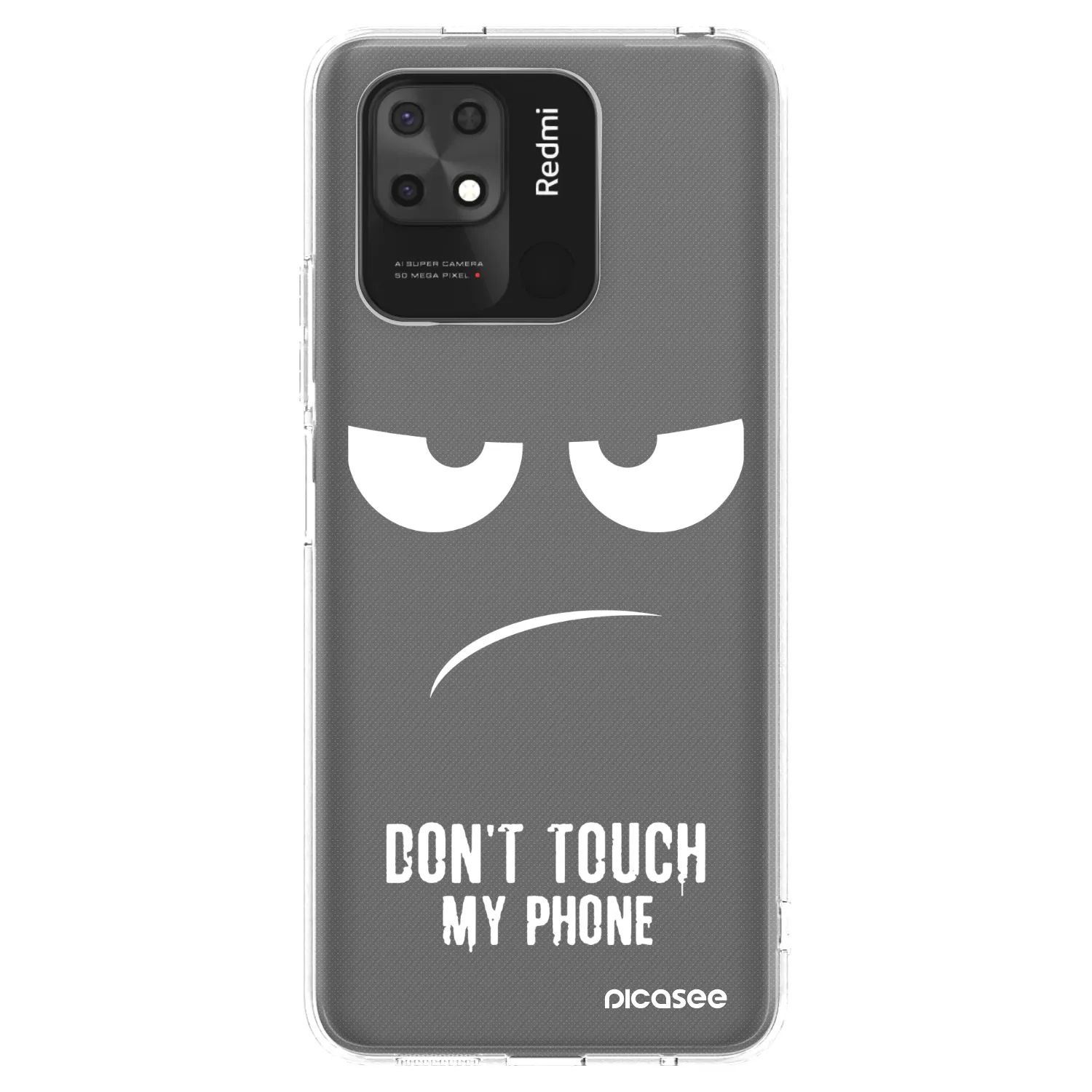 Picasee Xiaomi Redmi 10C Hülle - Transparentes Silikon - Don't Touch My Phone